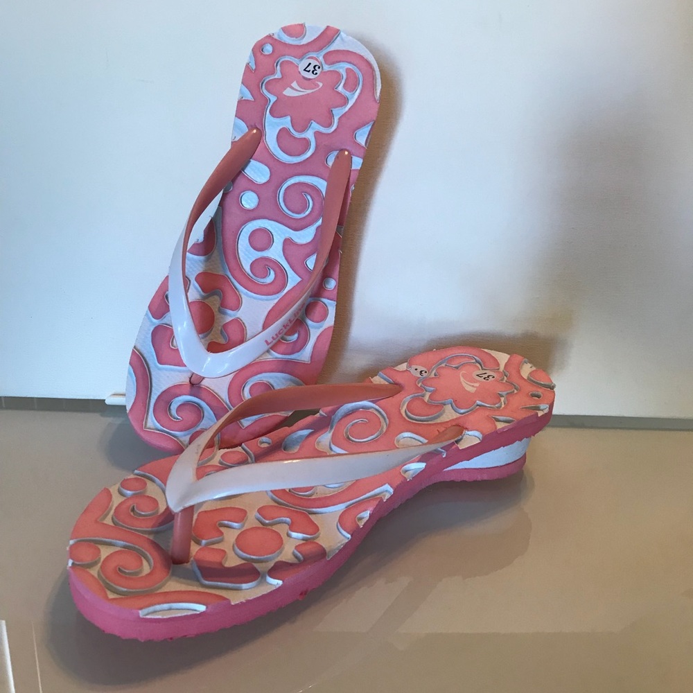 Pink flip flops